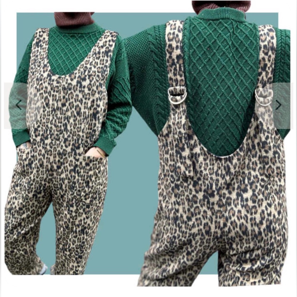 Red Sky Leopard Print Overalls